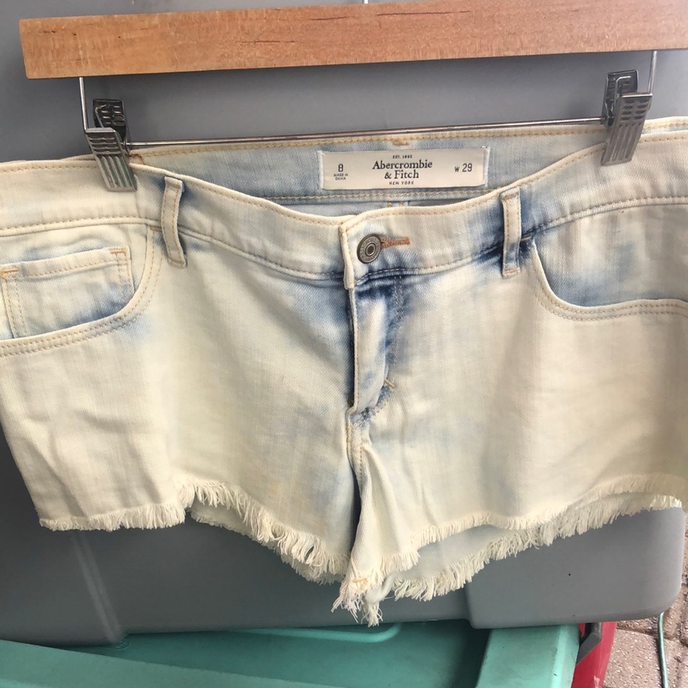 Abercrombie & Fitch Women's Light Blue Jean Shorts